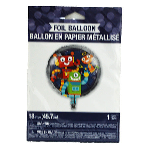 FOIL BALLOON 18"/1CT-PARTY ROBOTS