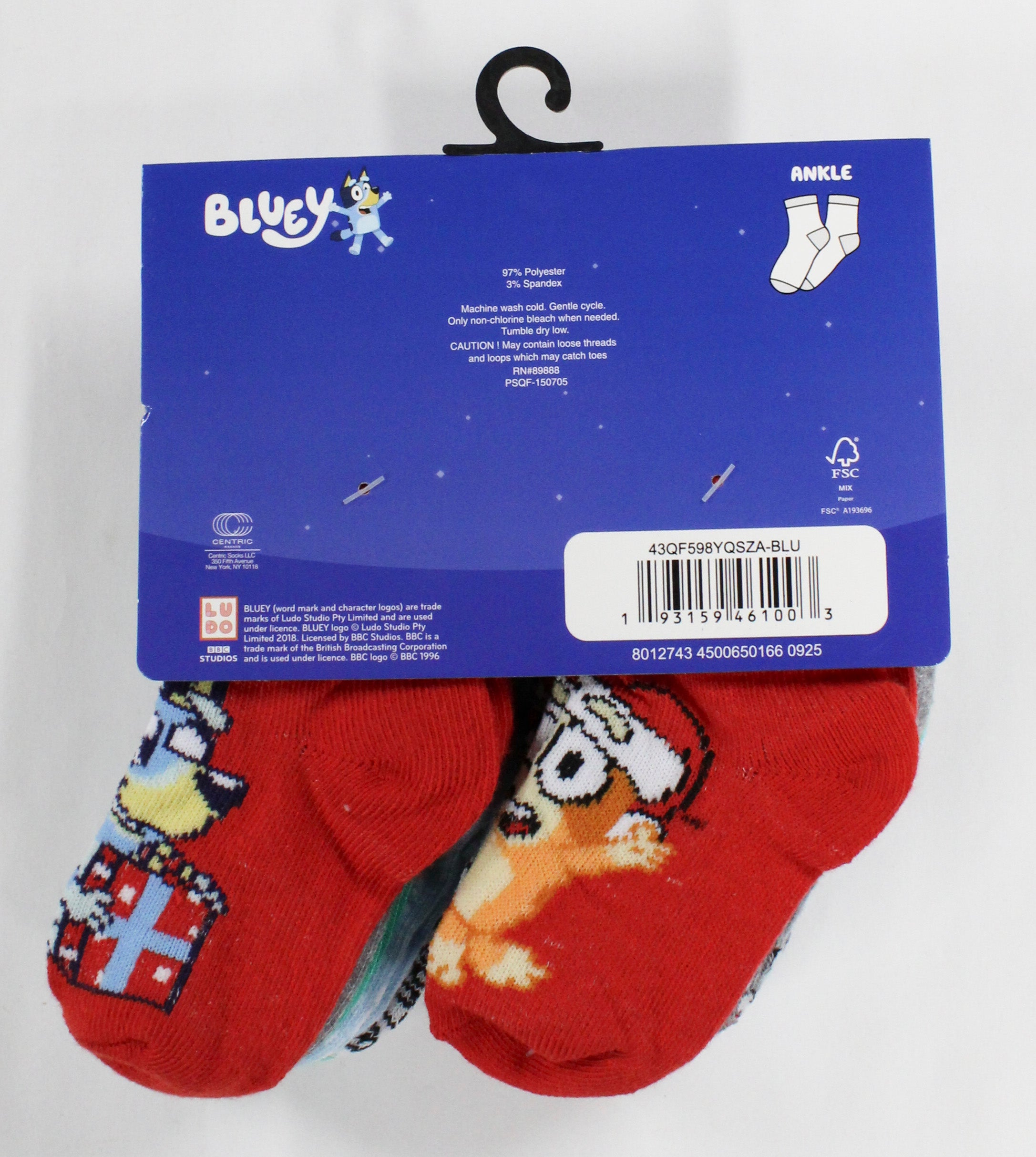 10pk 12-24m BLUEY XMAS JOY QRT SOCKS