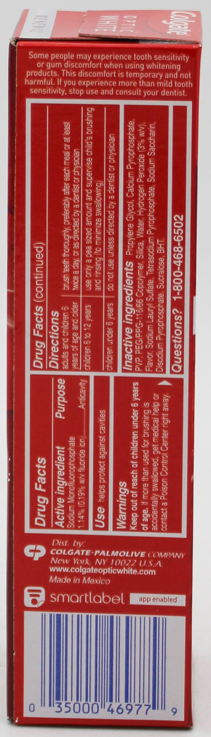 COLGATE OPTIC WHITE RENEWAL ENAMEL STRENGTH TOOTHPASTE 3oz NI