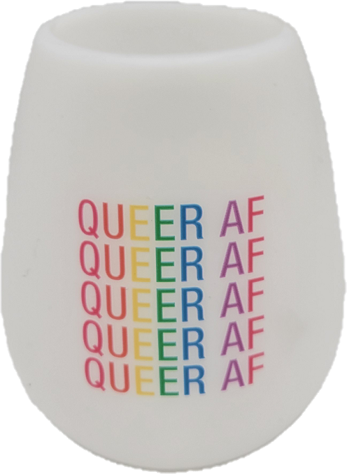 QUEER AF SILICONE WINE CUP 12.5oz