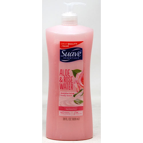 SUAVE BODY WASH 28oz PUMP-ALOE/ROSE