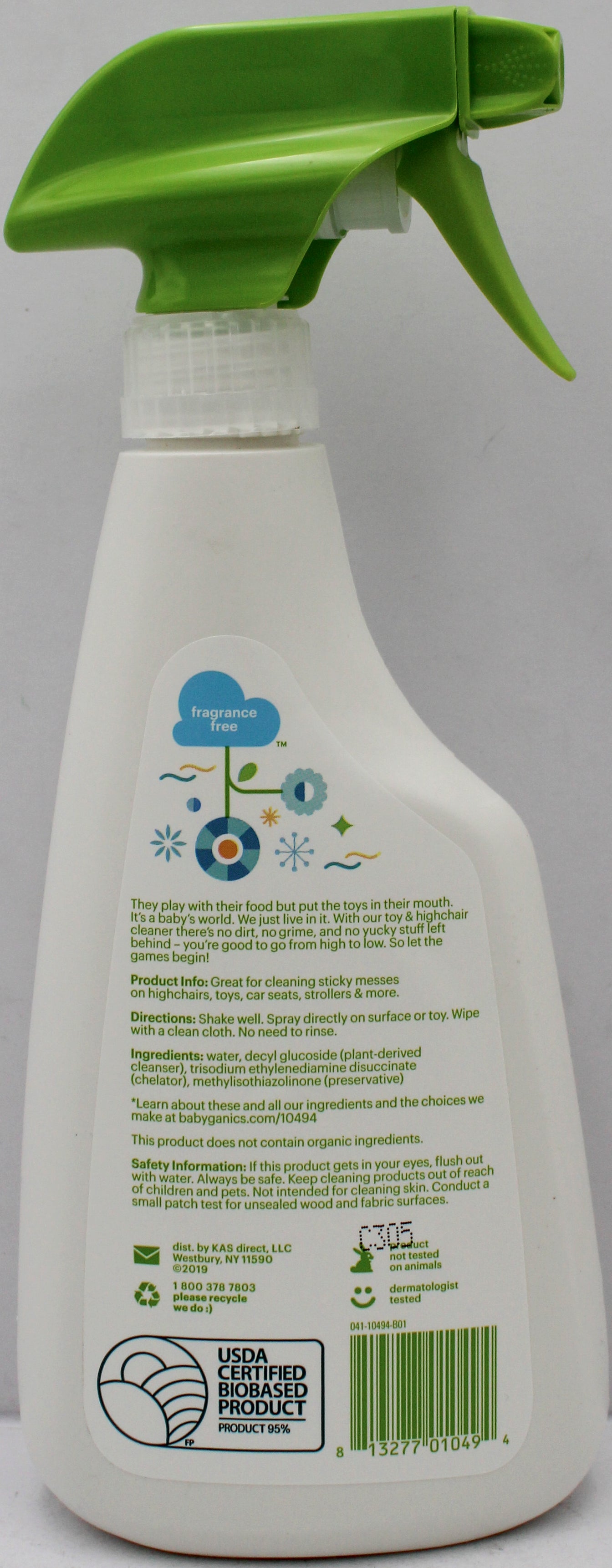 BABYGANICS TOY & HIGHCHAIR CLEANER FRAGRANCE FREE 17oz US
