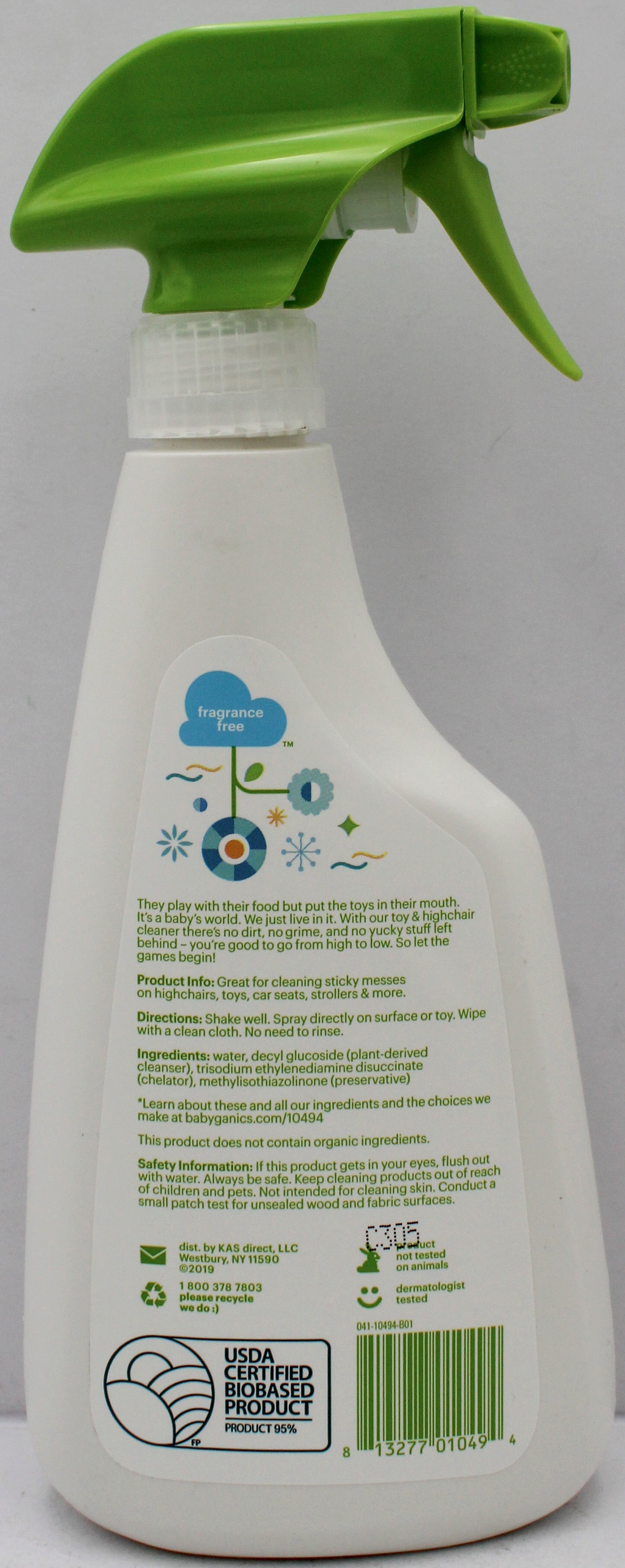 BABYGANICS TOY & HIGHCHAIR CLEANER FRAGRANCE FREE 17oz US