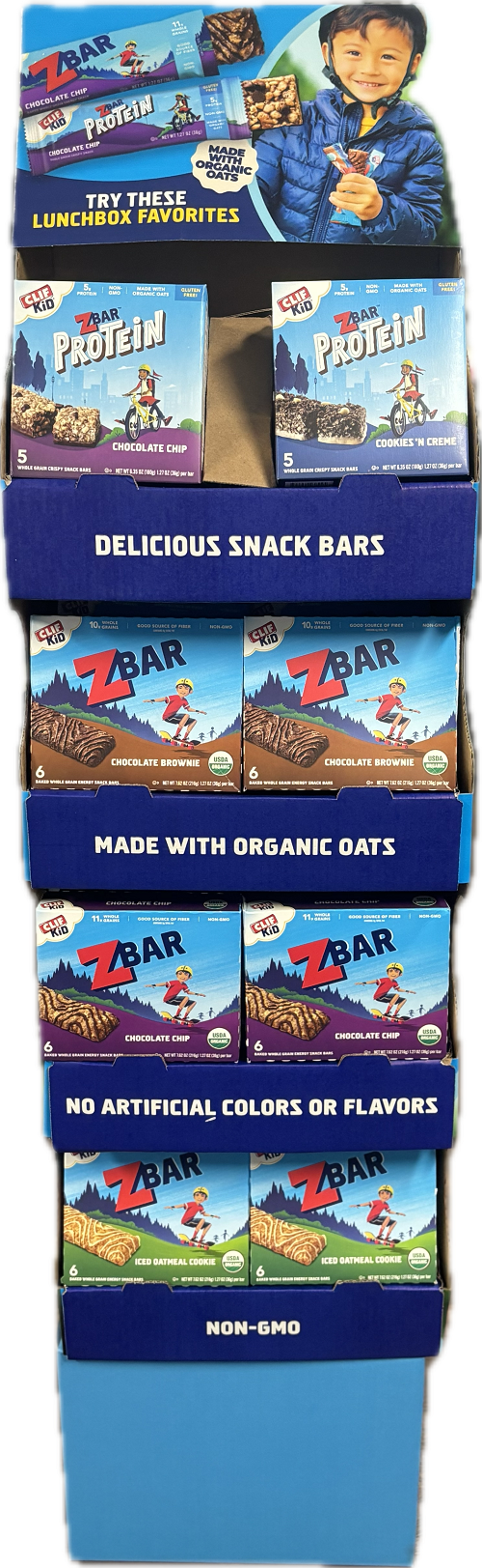 CLIF ZBAR  46 BOXES PER DISPLAY BB 5/6/2025 266 TOTAL BARS PER SHIPPER