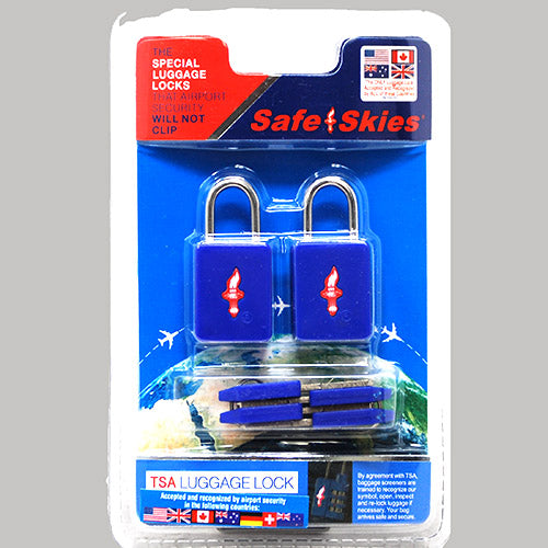 SAFE SKYPADLOCK 2-Pack with Key Blue/Nickel