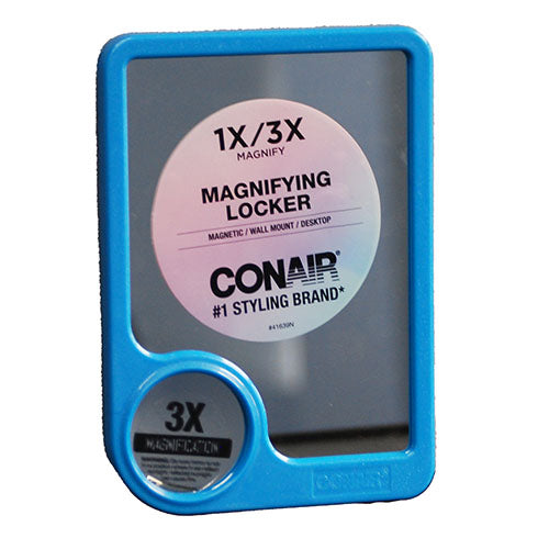 CONAIR MAGNETIC MAGNIFYING LOCKER MIRROR 6.5INX4.5IN NI