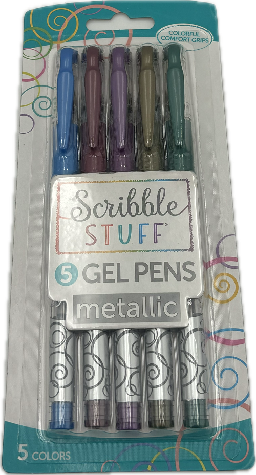 SCRIBBLE STUFF METALLIC GEL PEN 5ct