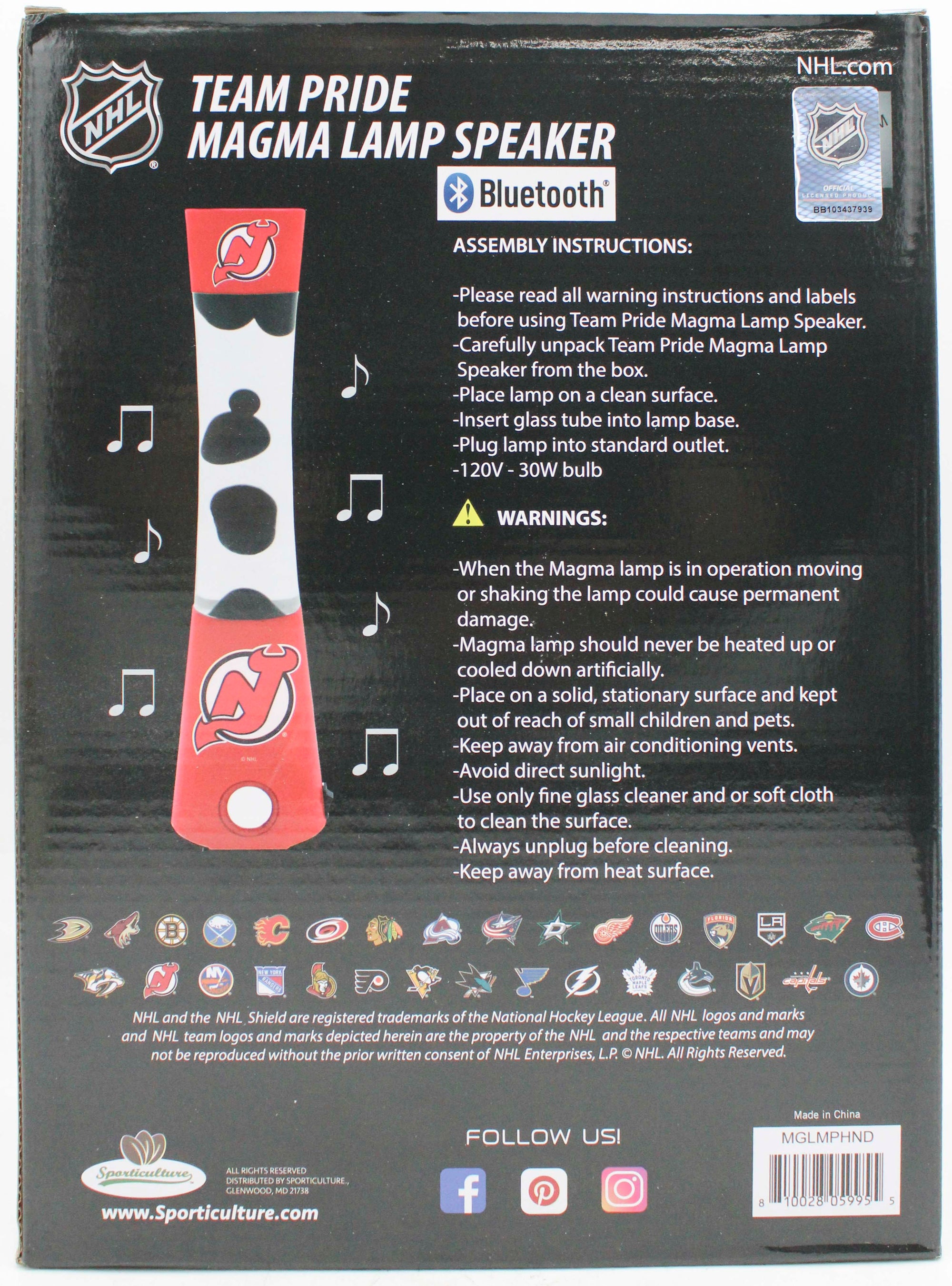 NHL NEW JERSEY DEVILS LAVA LAMP SPEAKER