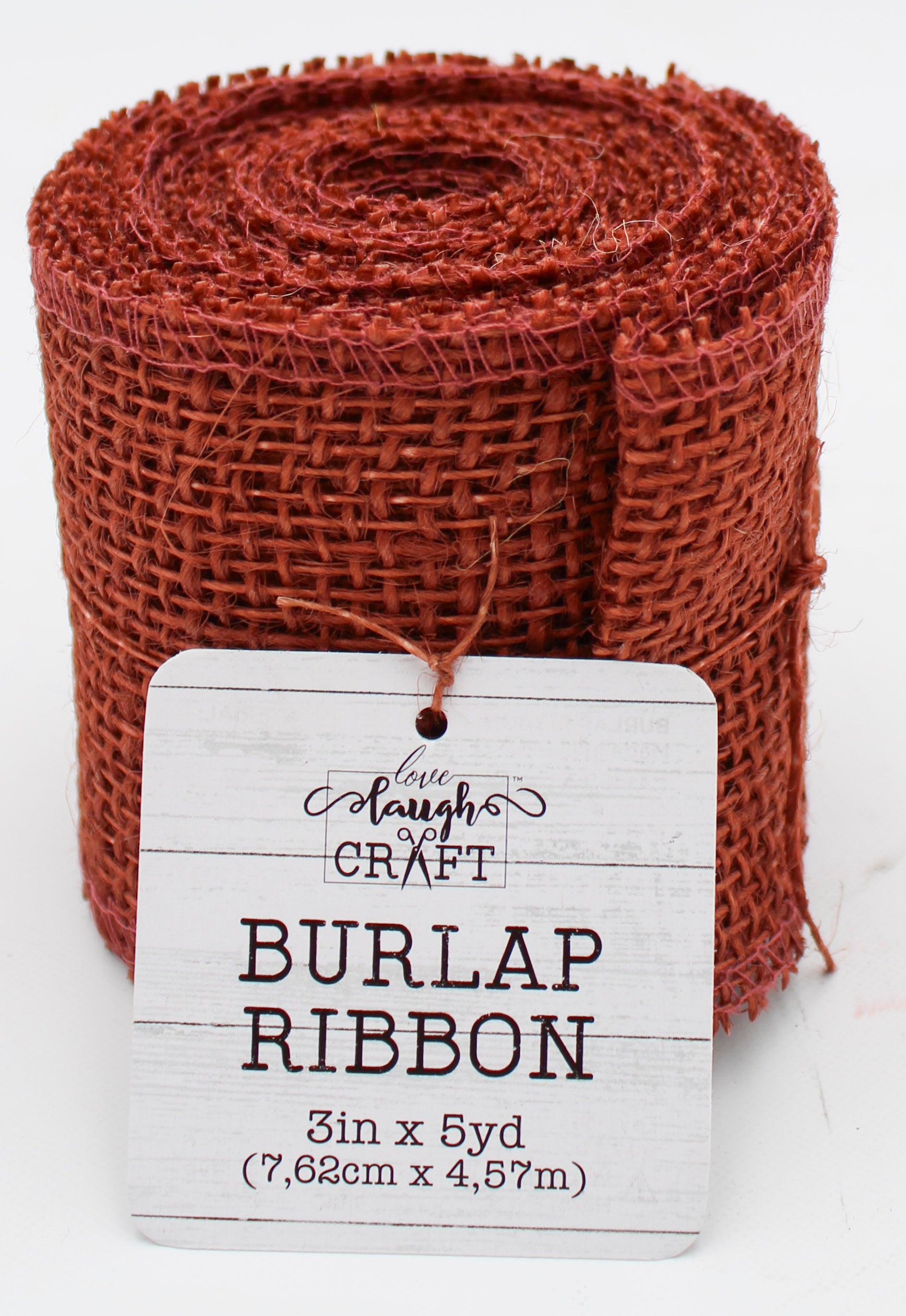 Burlap Ribbon Rust Brown 3in x 5yd Wholesale Roll