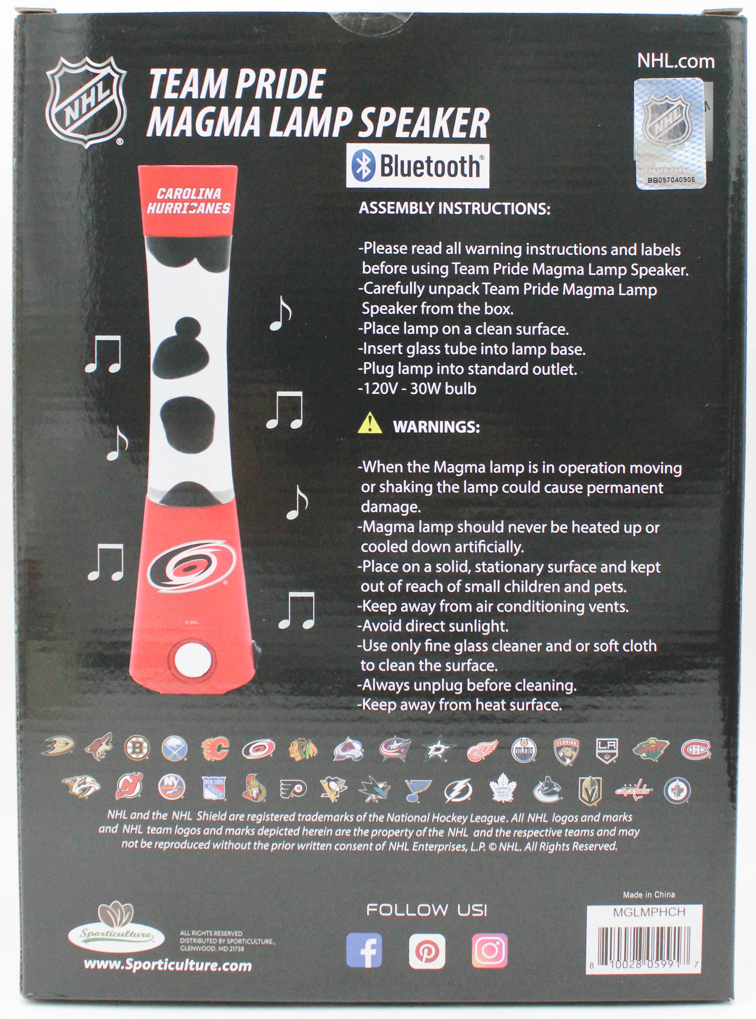CAROLINA HURRICANES LAVA LAMP SPEAKER 16.5"