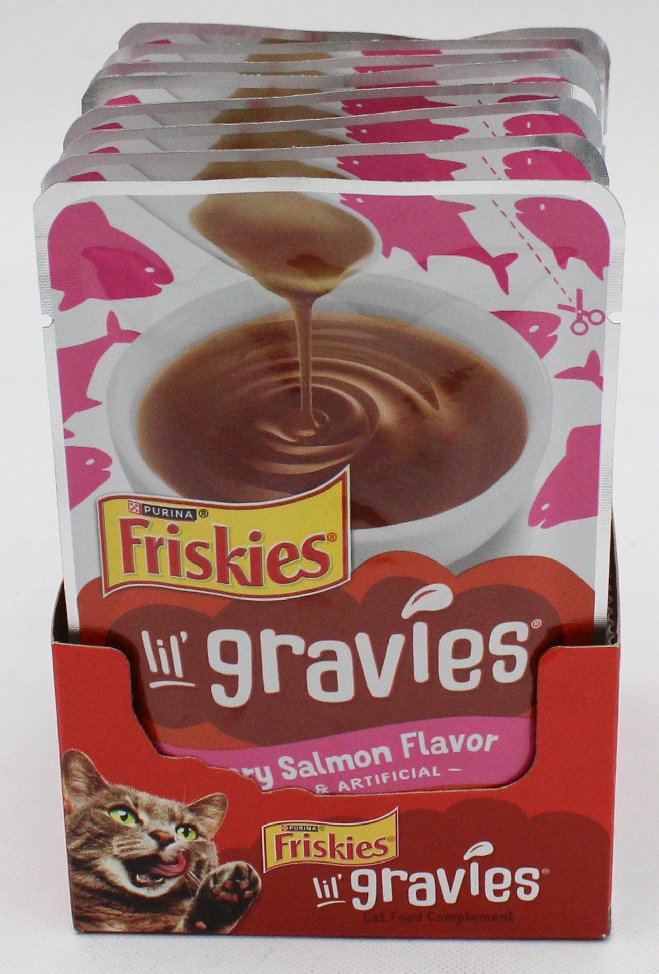 PURINA FRISKIES LIL' GRAVIES SAVORY SALMON 1.55oz. BB 1/31/27 NI