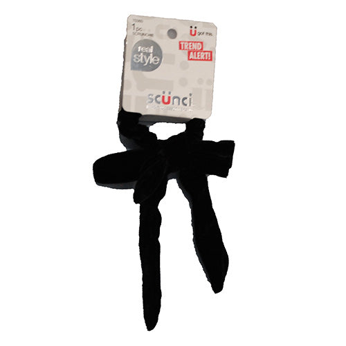 SP SCUNCI 1-CT HAIR SCRUNCHIE BLACK BOW NI
