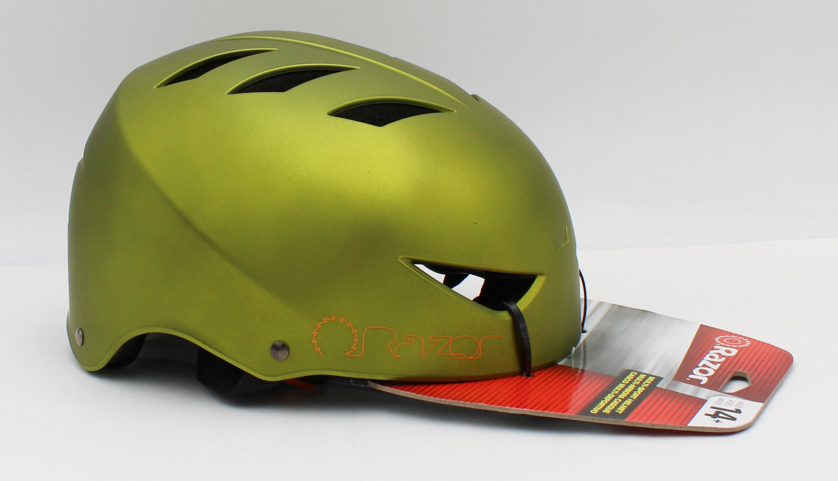 avocado motorcycle helmet Razor V-12 Adult Multi Sport Helmet with Micro Adjustment, Satin Avocado, Size: One size