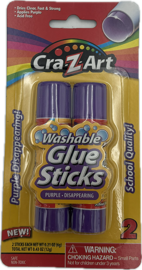 CRA-Z-ART PURPLE GLUE STICKS (6G) 2ct