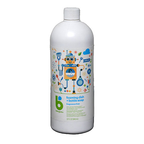 BABYGANICS FOAMING DISH/BOTTLE SOAP 32oz FRAGRANCE FREE