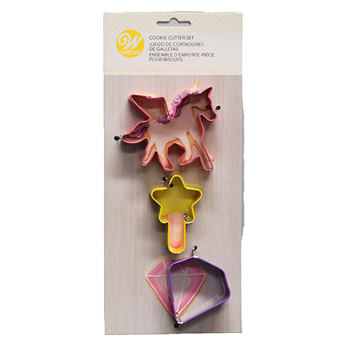 WILTON METAL COOKIE CUTTER SET UNICORN WAND DIAMOND 3CT
