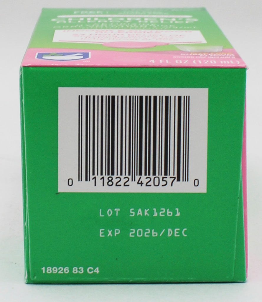 RITE AID CHILDREN'S ALLERGY RELIEF BUBBLEGUM 4oz EXP 12/31/2026 COMPARES TO Zyrtec