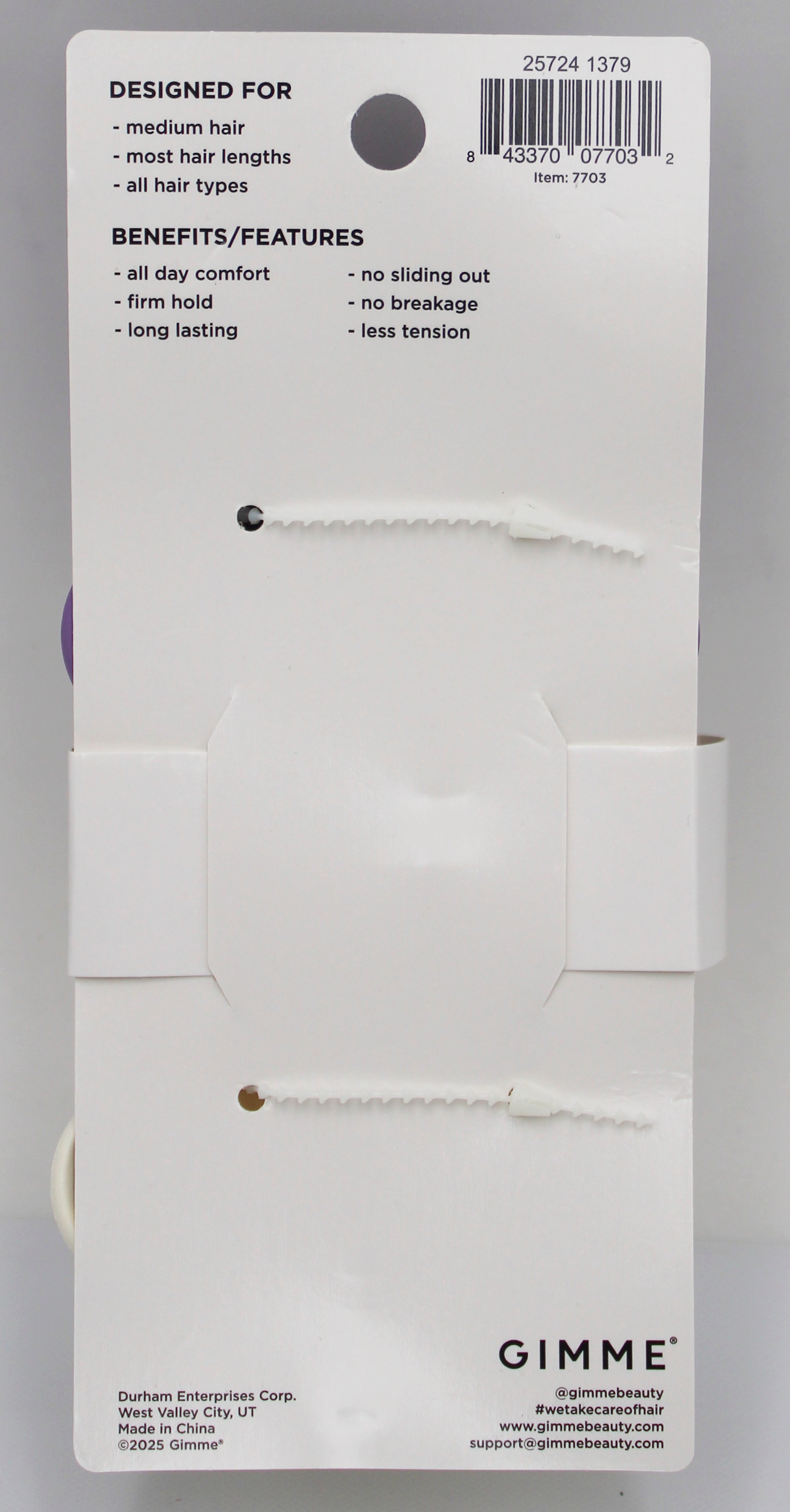 GIMME Daisy Claw Clips Purple & Cream 2-Pack