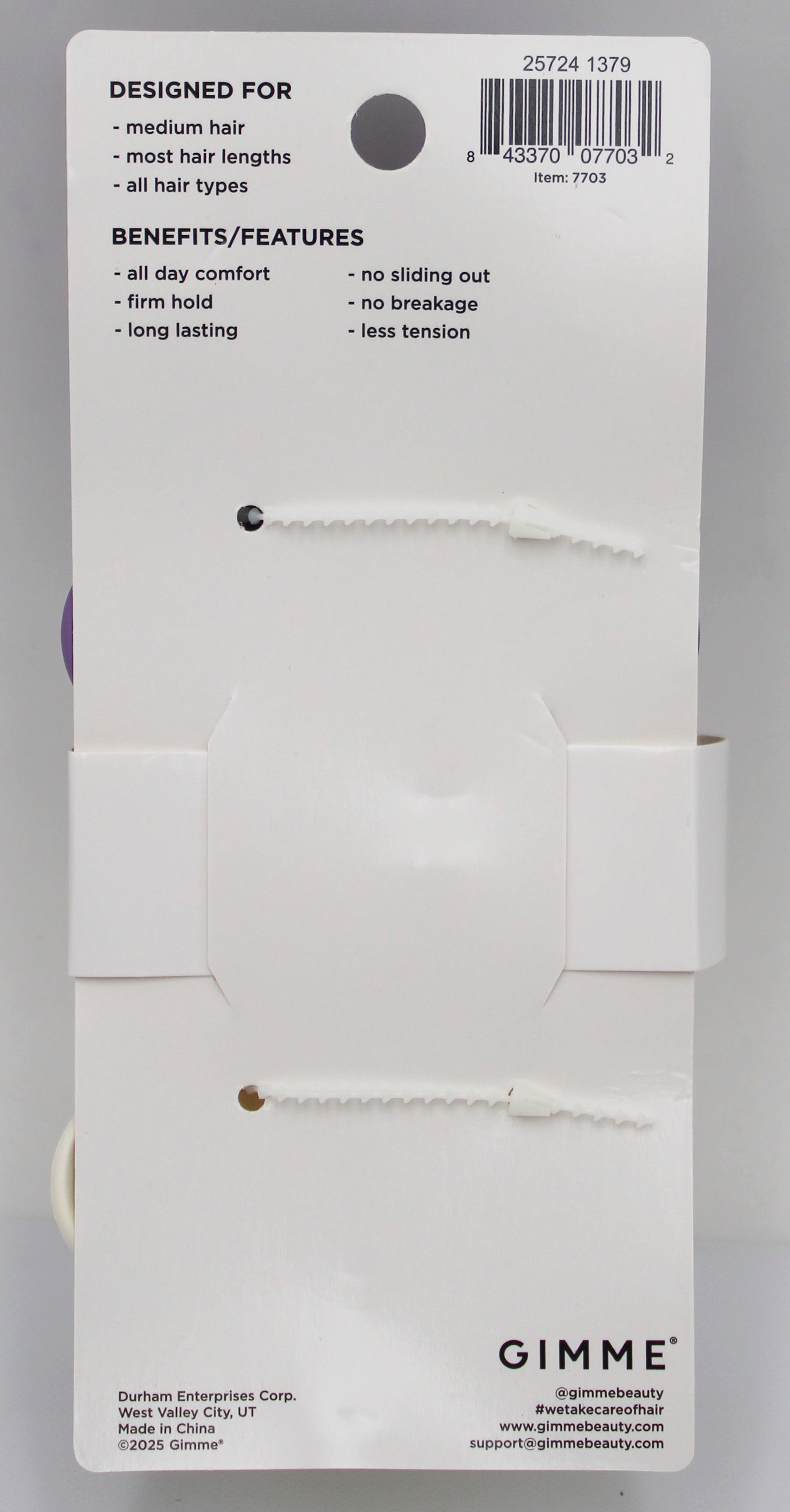 GIMME Daisy Claw Clips Purple & Cream 2-Pack