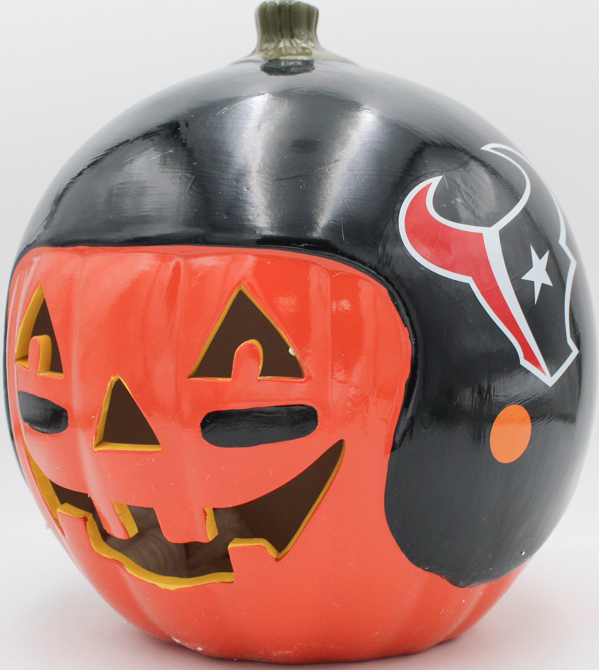 OFFICIALLY LICENCED HOUSTON TEXANS CERAMIC PUMPKIN HELMET 10"