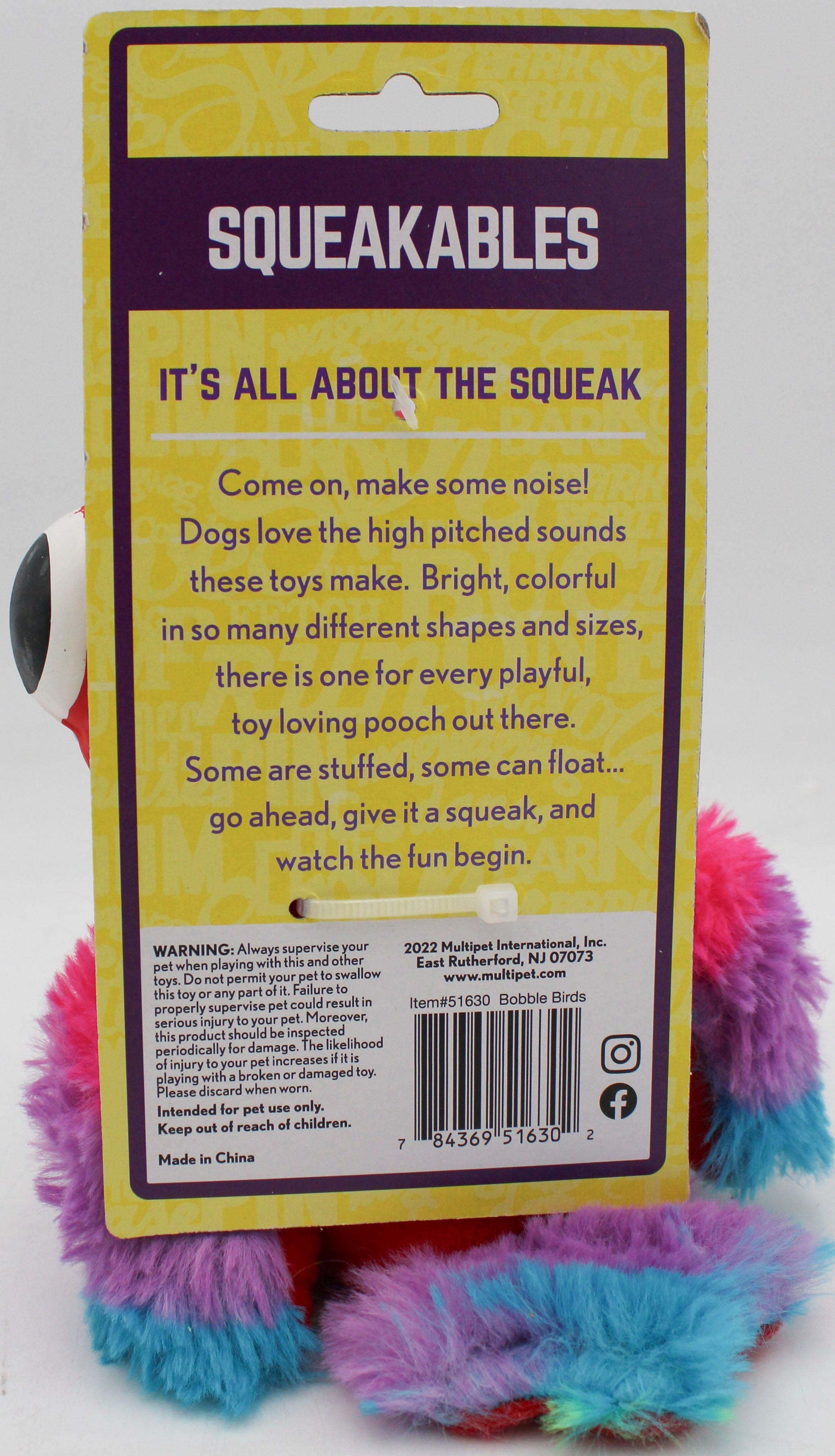 MULTIPET BOBBLE BIRDS SQUEAKABLES DOG TOY - 8"