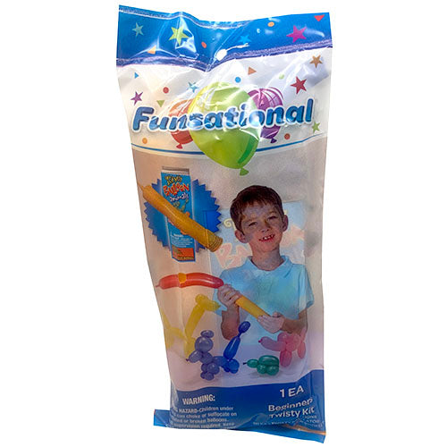 TWISTY BALLOON 20CT W/INFLATOR-AST