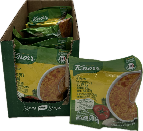 KNORR TOMATO BASED SOUP MIX PASTA W/LETTERS 3.5oz BB 8/12/25