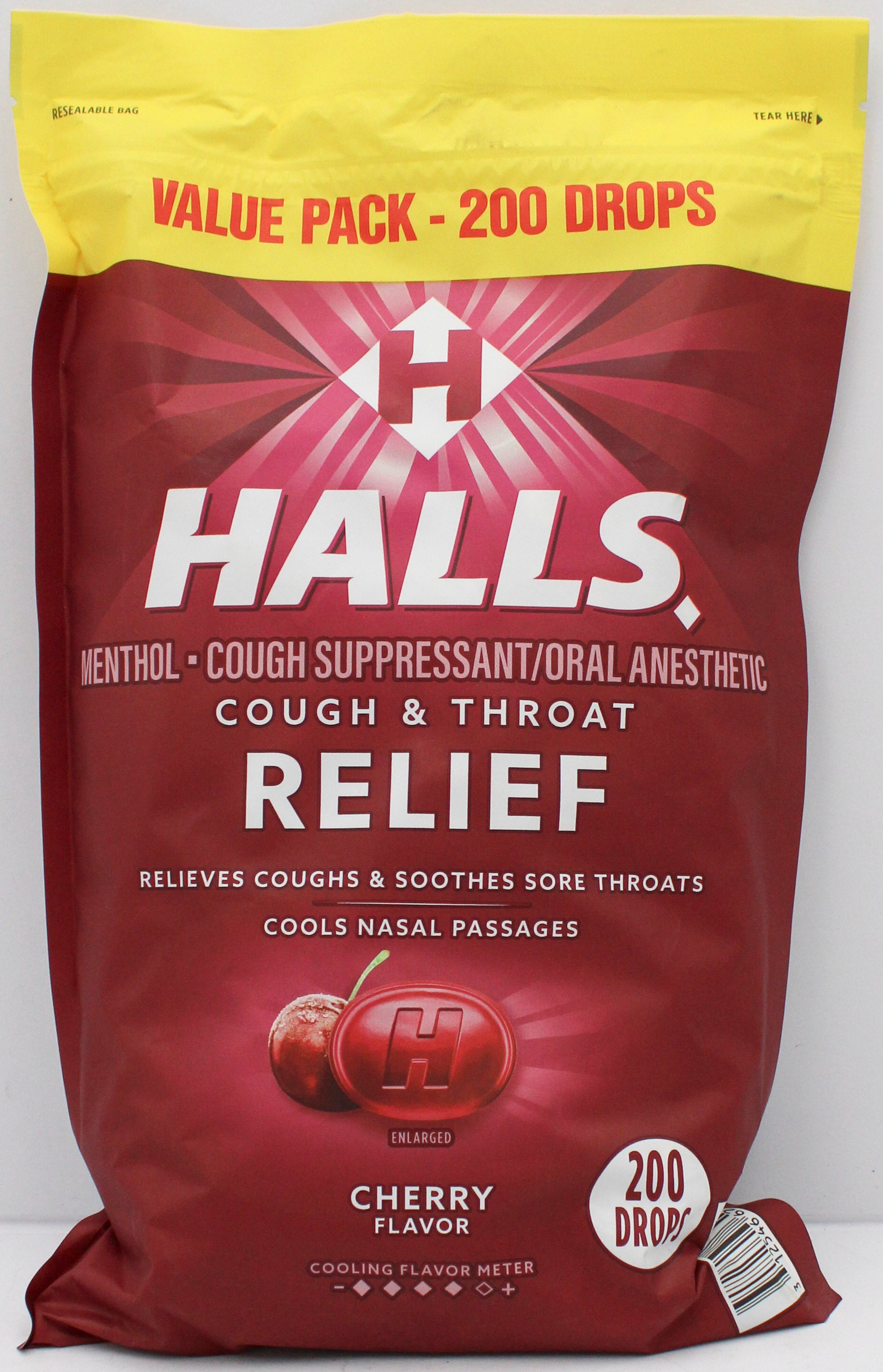 HALLS CHERRY BAG 200 PIECES EXP 8/20/26