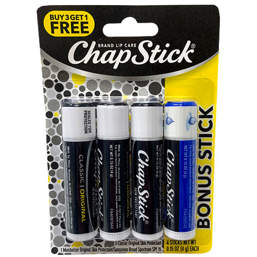 CHAPSTCK .15oz/3CT+1FR(1/22)ASST/NI