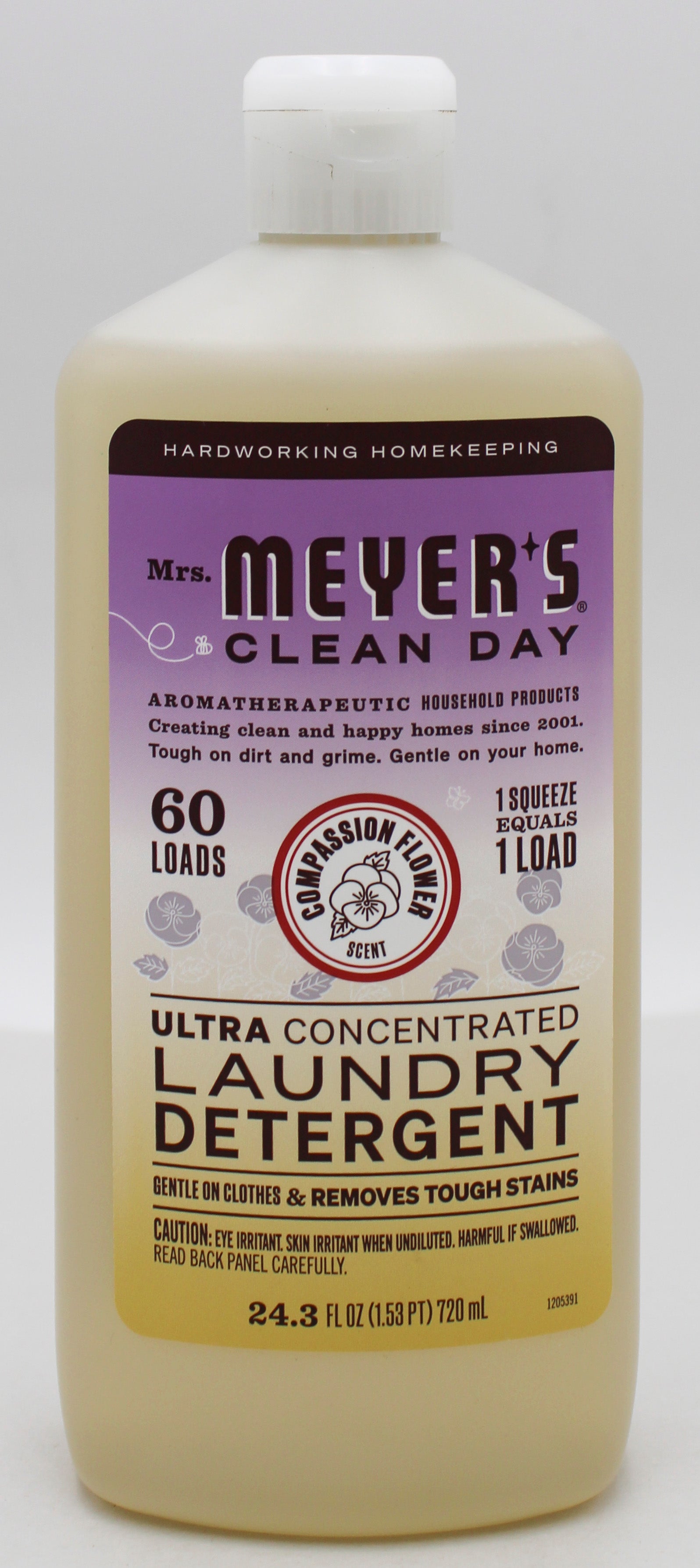 Mrs. Meyer's Ultra Concentrate Laundry Detergent 24.3oz 60 Loads Compassion Flower