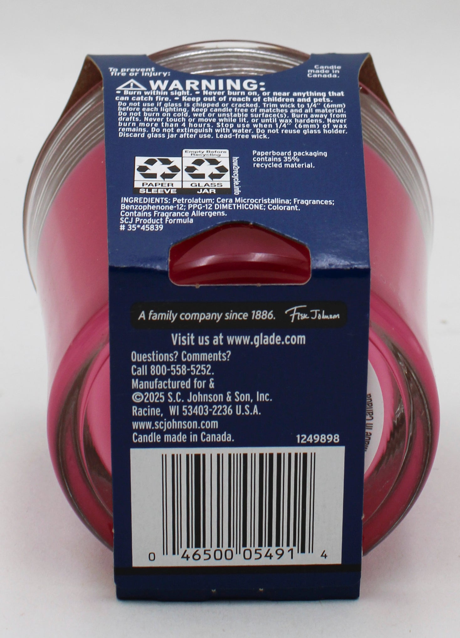 GLADE CANDLE EXOTIC TROPICAL BLOSSOMS 4.08oz US