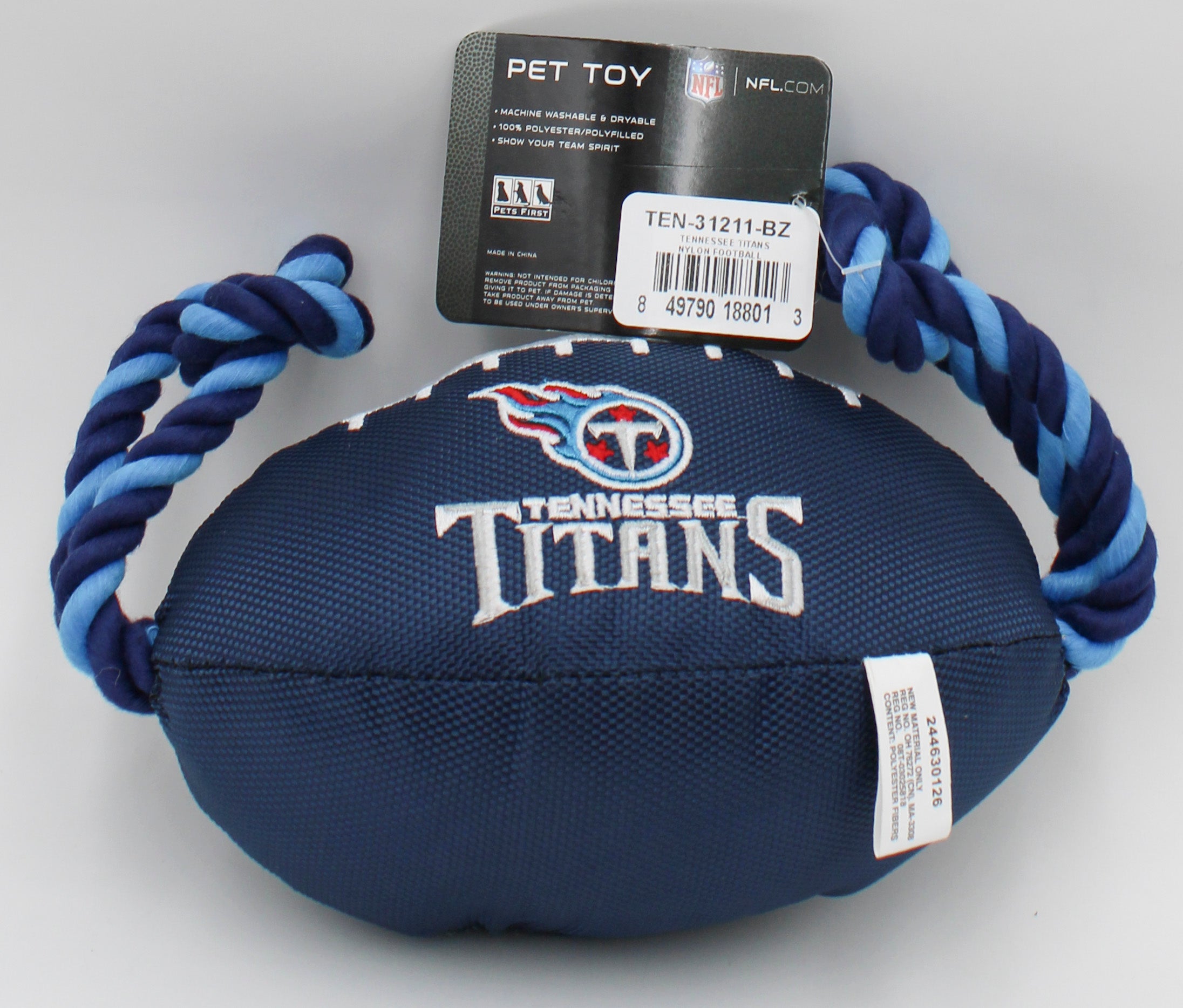 NFL TENNESSEE TITANS NYLON FOOTBALL DOG TOY NI