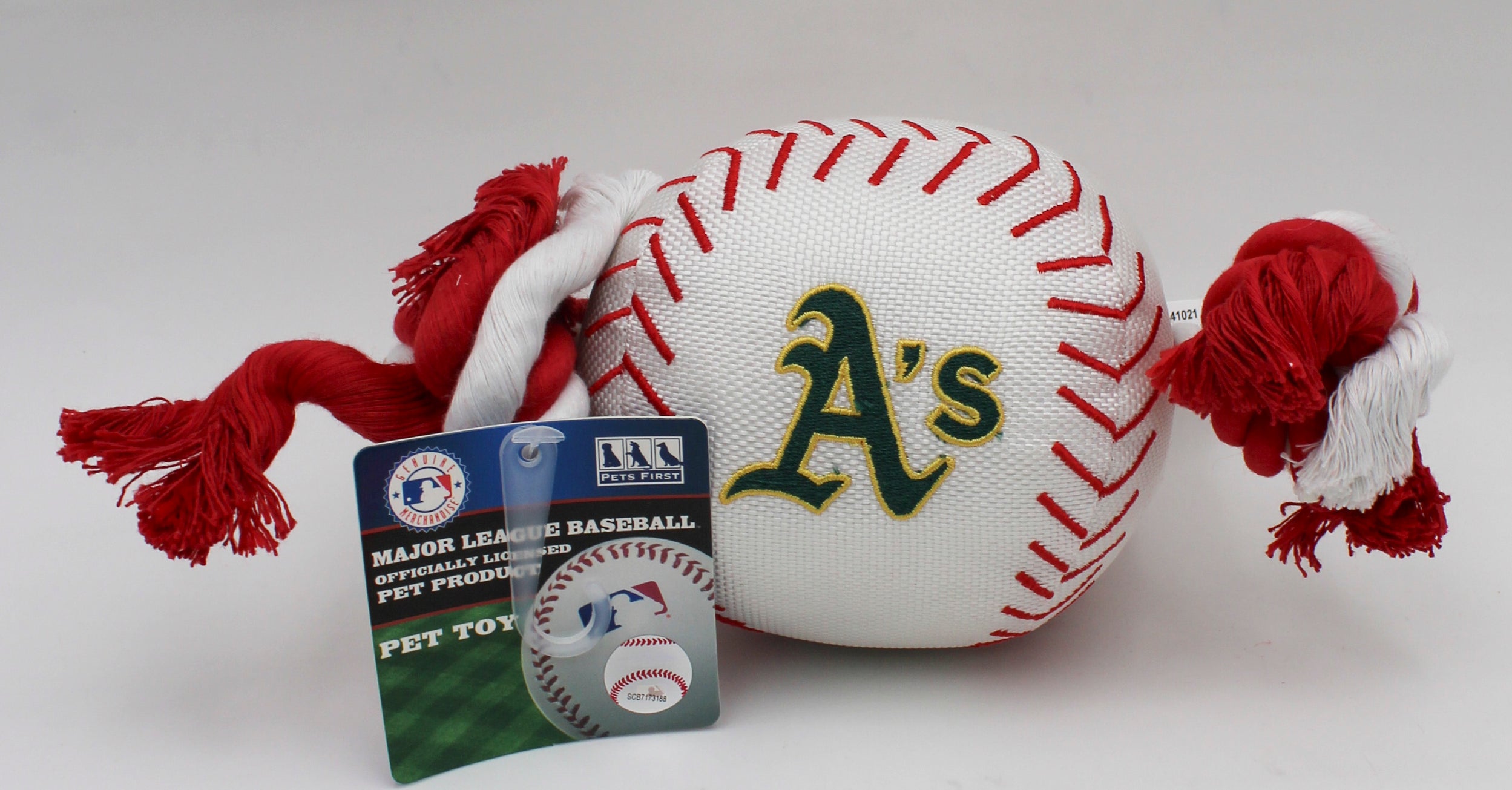MLB OAKLAND ATHLETICS NYLON BASEBALL ROPE DOG TOY NI