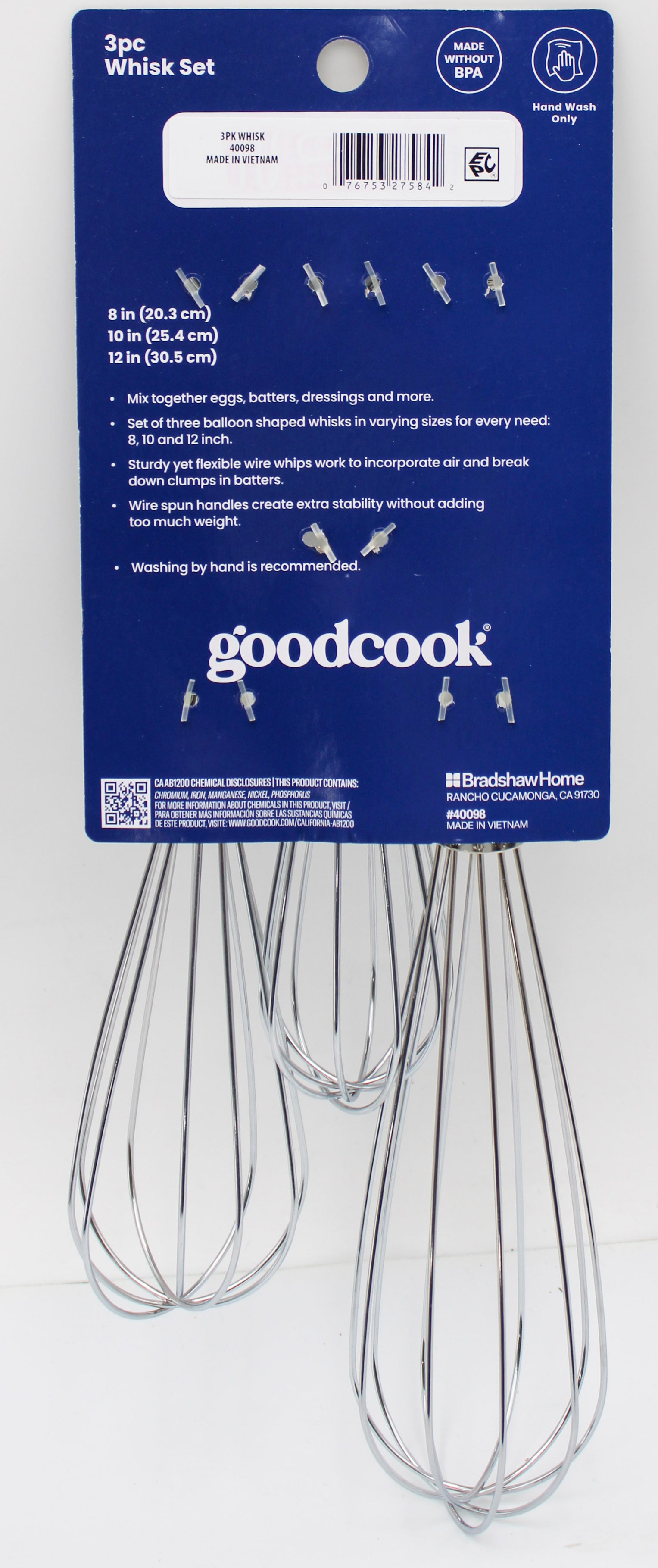 3PC WHISK SET - 8in, 10in, 12in