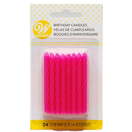 WILTON B'DAY CANDLE  2.5"/24CT-PINK.
