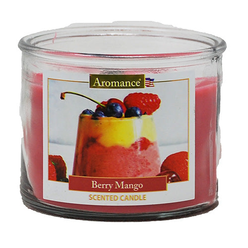 AROMANCE 3WICK GLASS CANDLE 12oz-BERRY MANGO