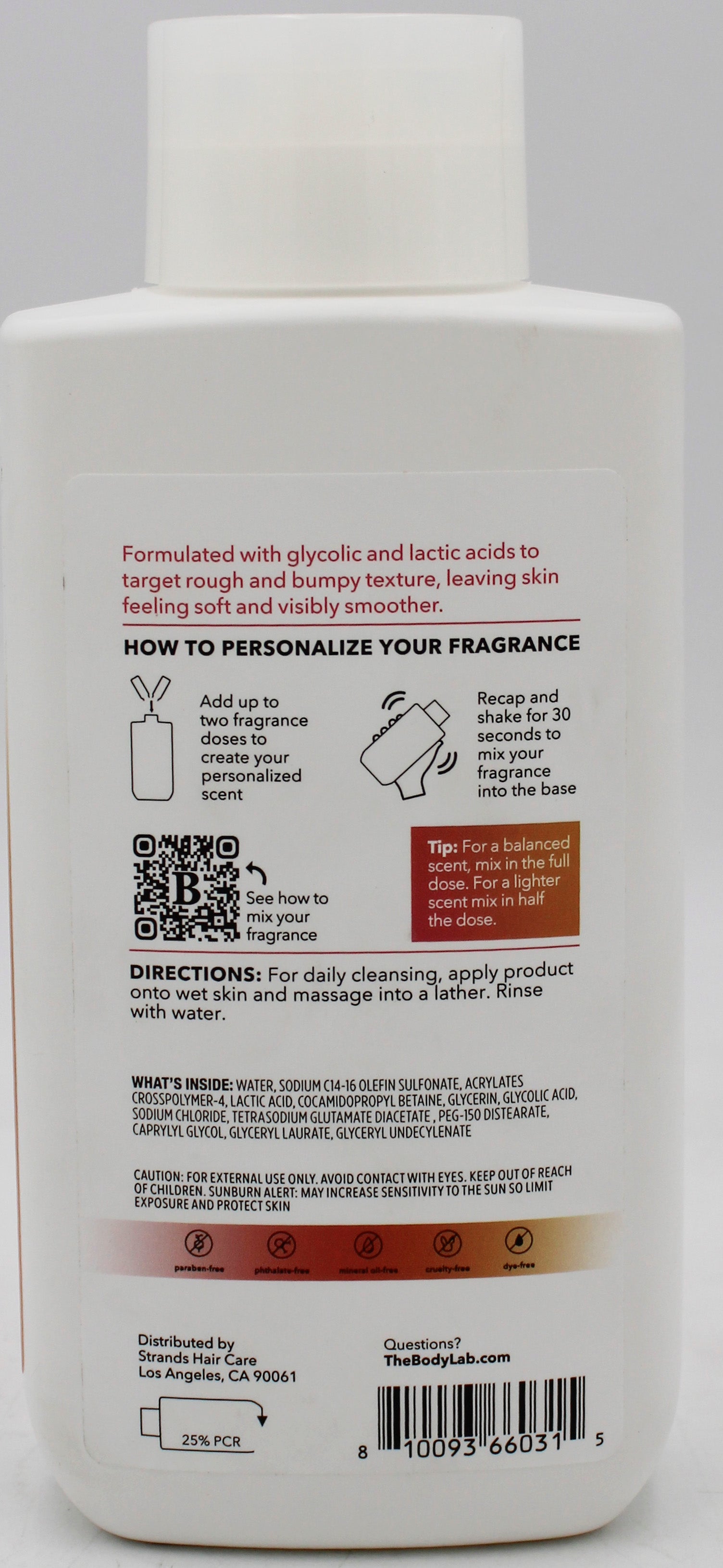 THE BODY LAB SMOOTHING BODY WASH 19oz