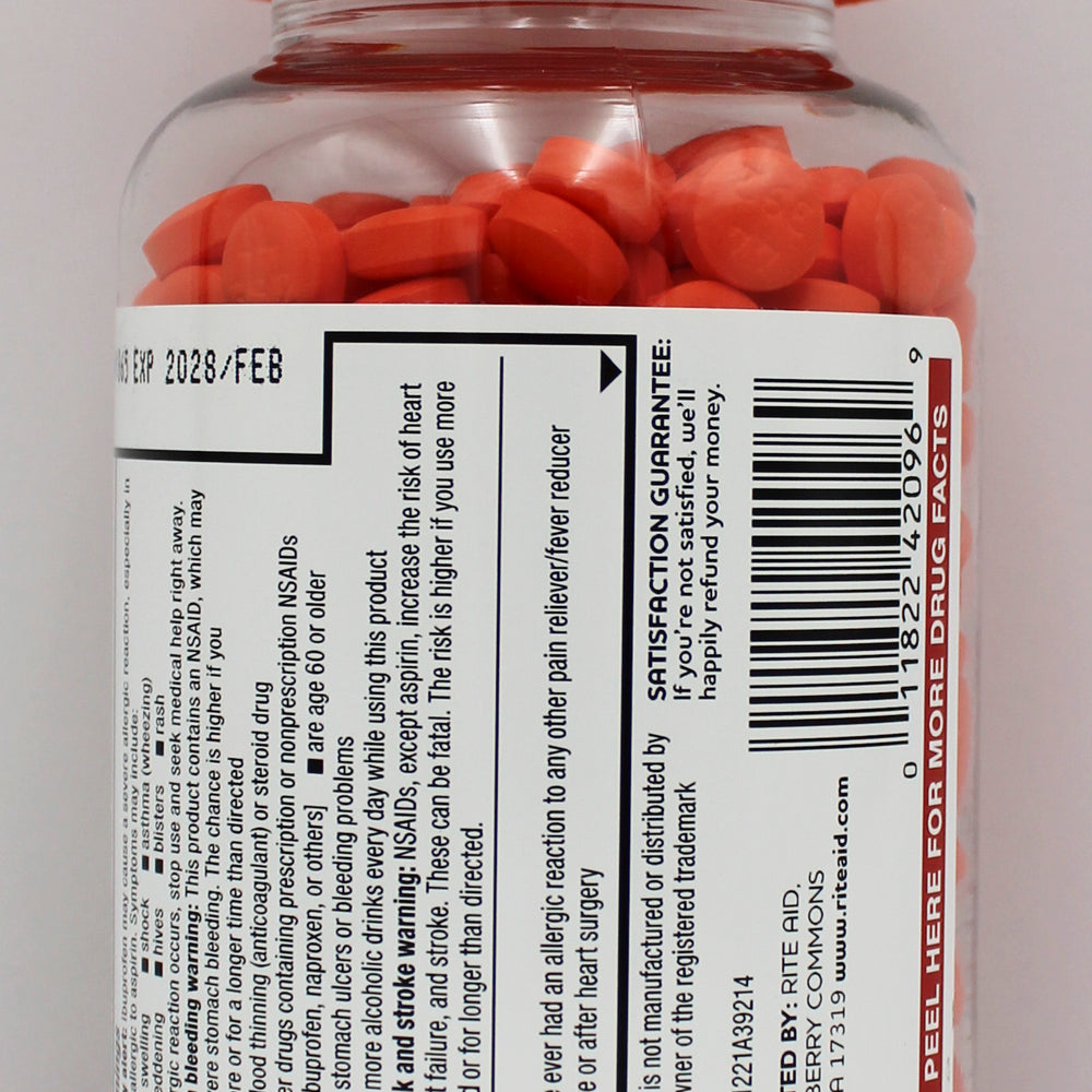 RITE AID PAIN RELIEF IBUPROFEN TABLETS 500ct EXP 2/15/2028