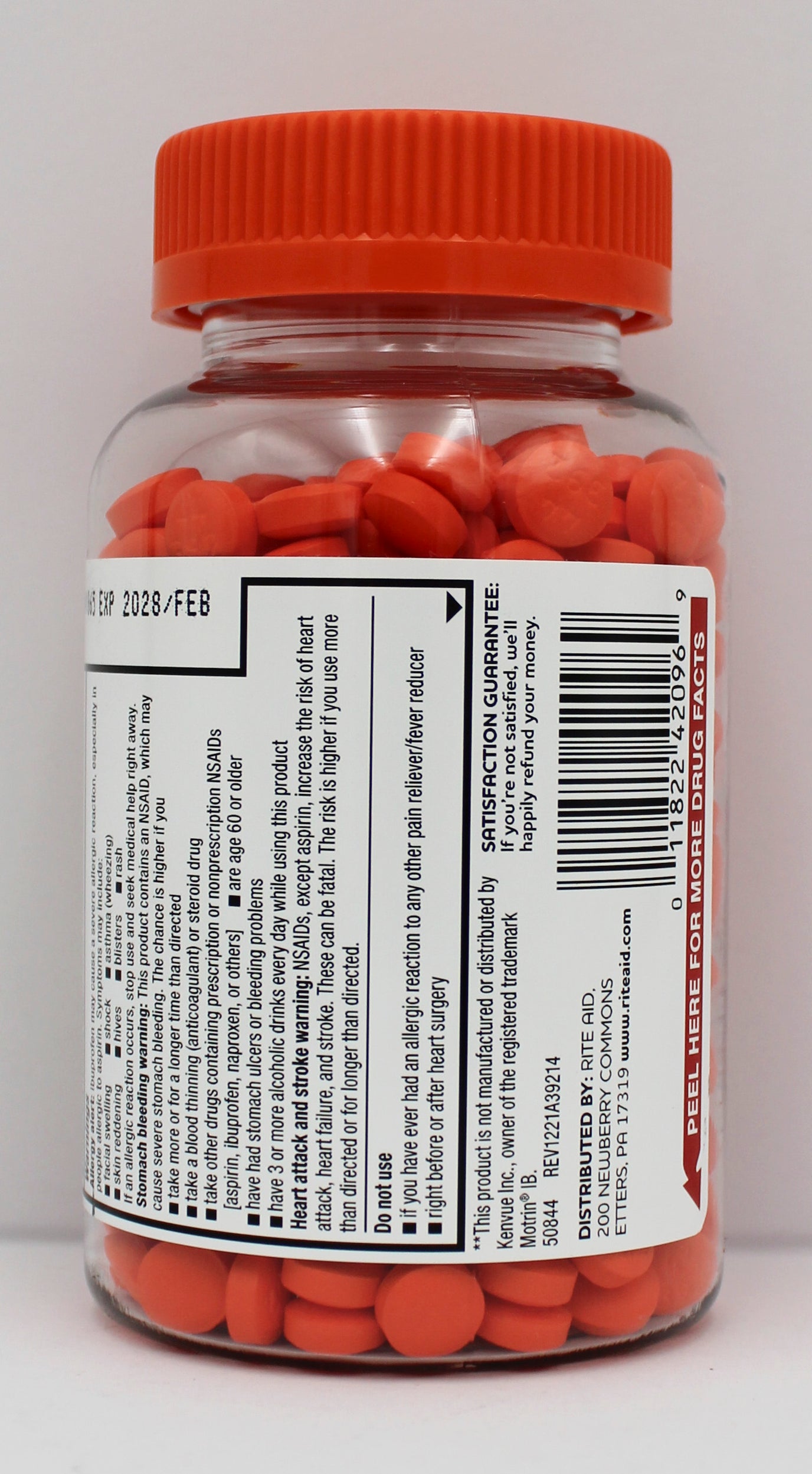 RITE AID PAIN RELIEF IBUPROFEN TABLETS 500ct EXP 2/15/2028