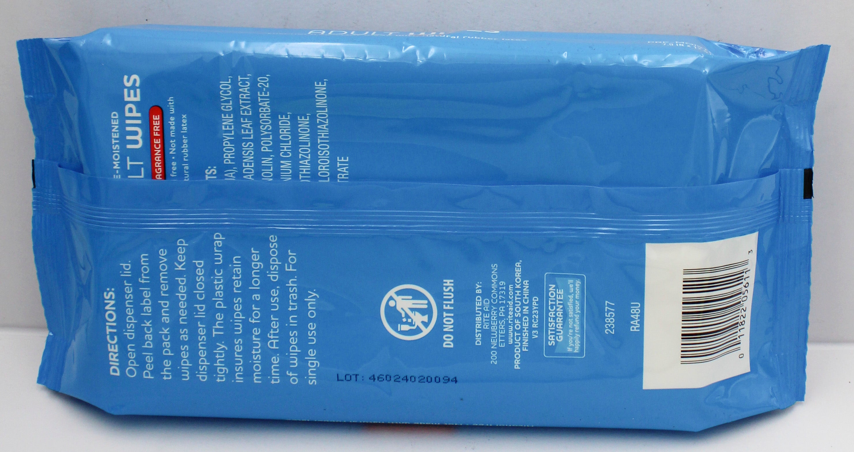 RITE AID 48ct ADULT WIPES UNSCENTED