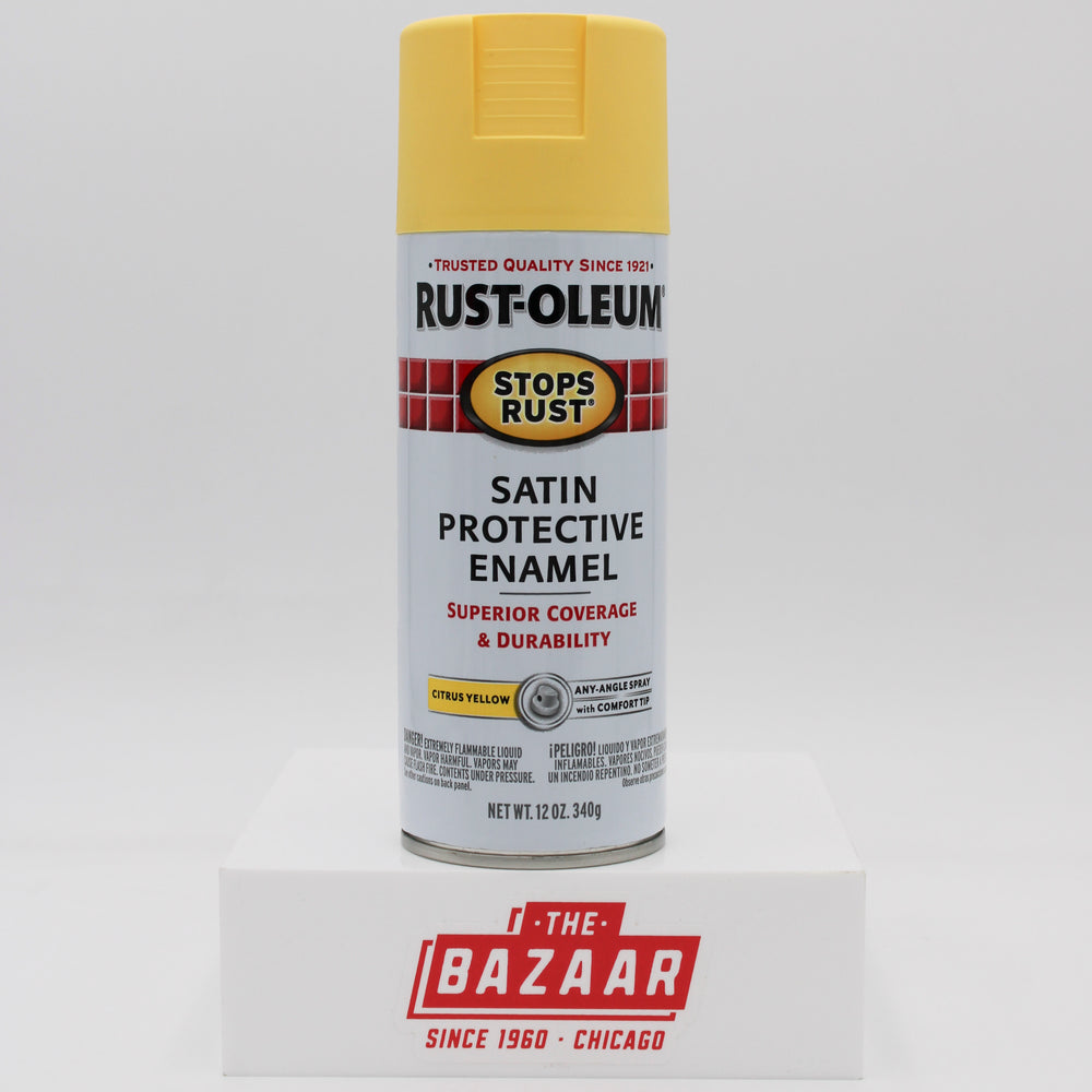 RUST-OLEUM STOPS RUST SPRAY PAINT 12 oz. SATIN CITRUS YELLOW NI