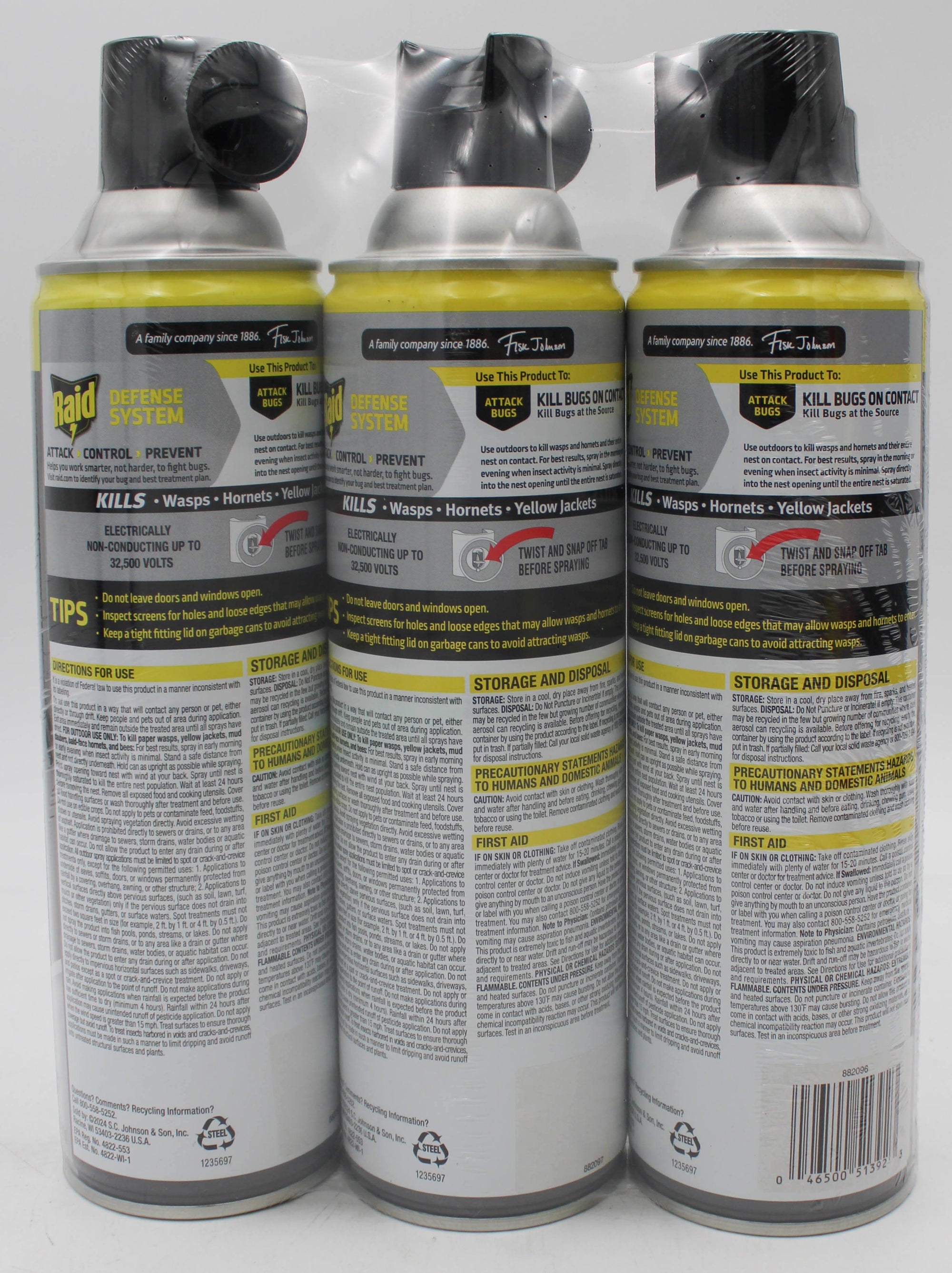 SP PEST2025 RAID WASP & HORNET KILLER  25% BONUS 3CT 17.5oz PRISTINE