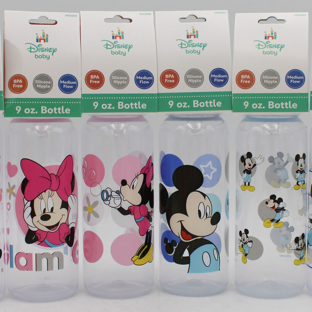DISNEY BABY 9OZ ASST MINNIE/MICKEY BABY BOTTLE  -  CAN BE SOLD IN U.S.A NI