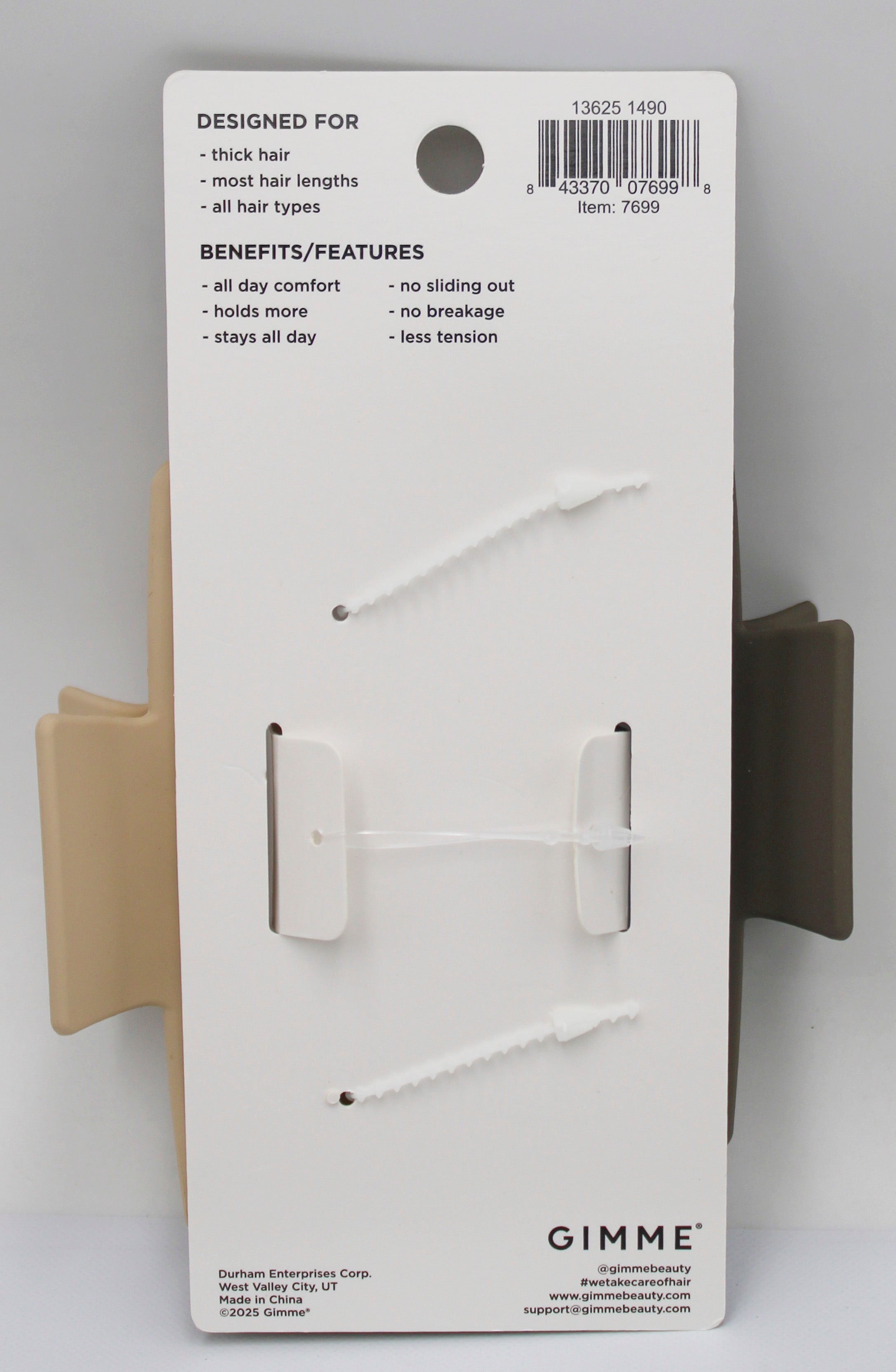 Gimme Large Claw Clips Brown & Tan 2-Pack