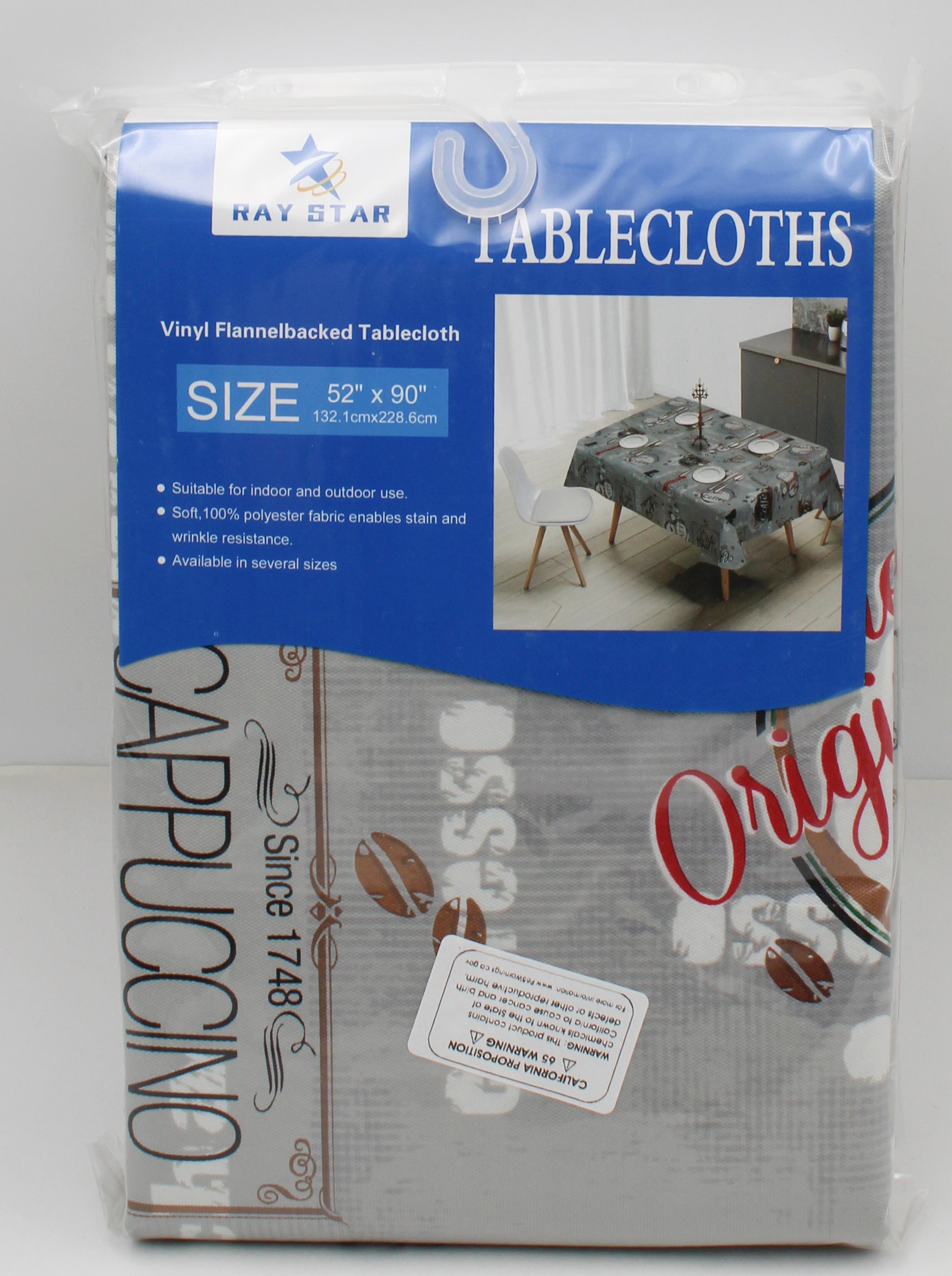 52x90" PRINTED VINYL TABLECLOTH