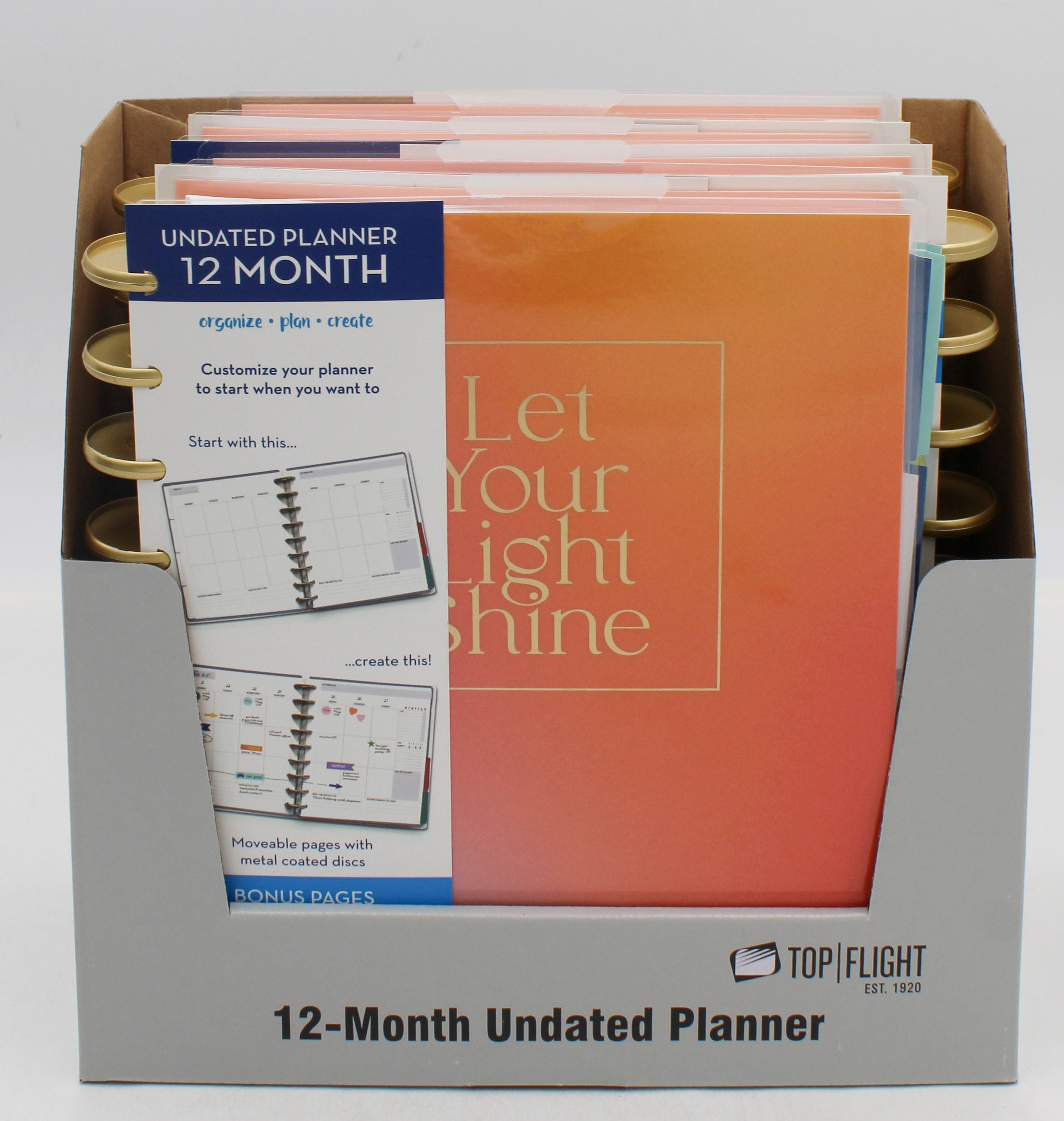TOP FLIGHT LIGHT SHINE 12MO UNDATED DISC PLANNER 7.5" X 9.5"