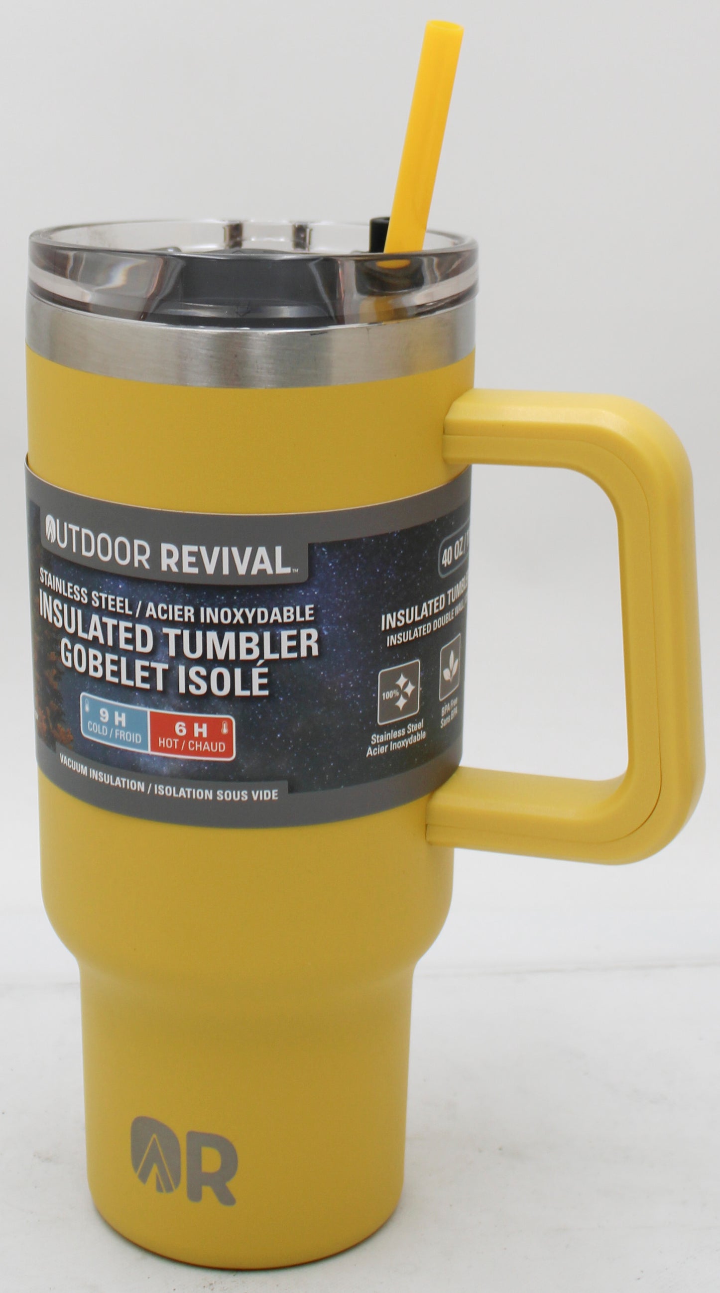 OUTDOOR REVIVAL 40 OZ STAINLESS STEEL TUMBLER SUNFLOWER