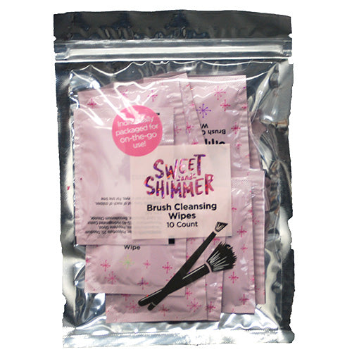 SWEET & SHIMMER MAKE UP BRUSH WIPES 10CT(INDIV.PCKGED)