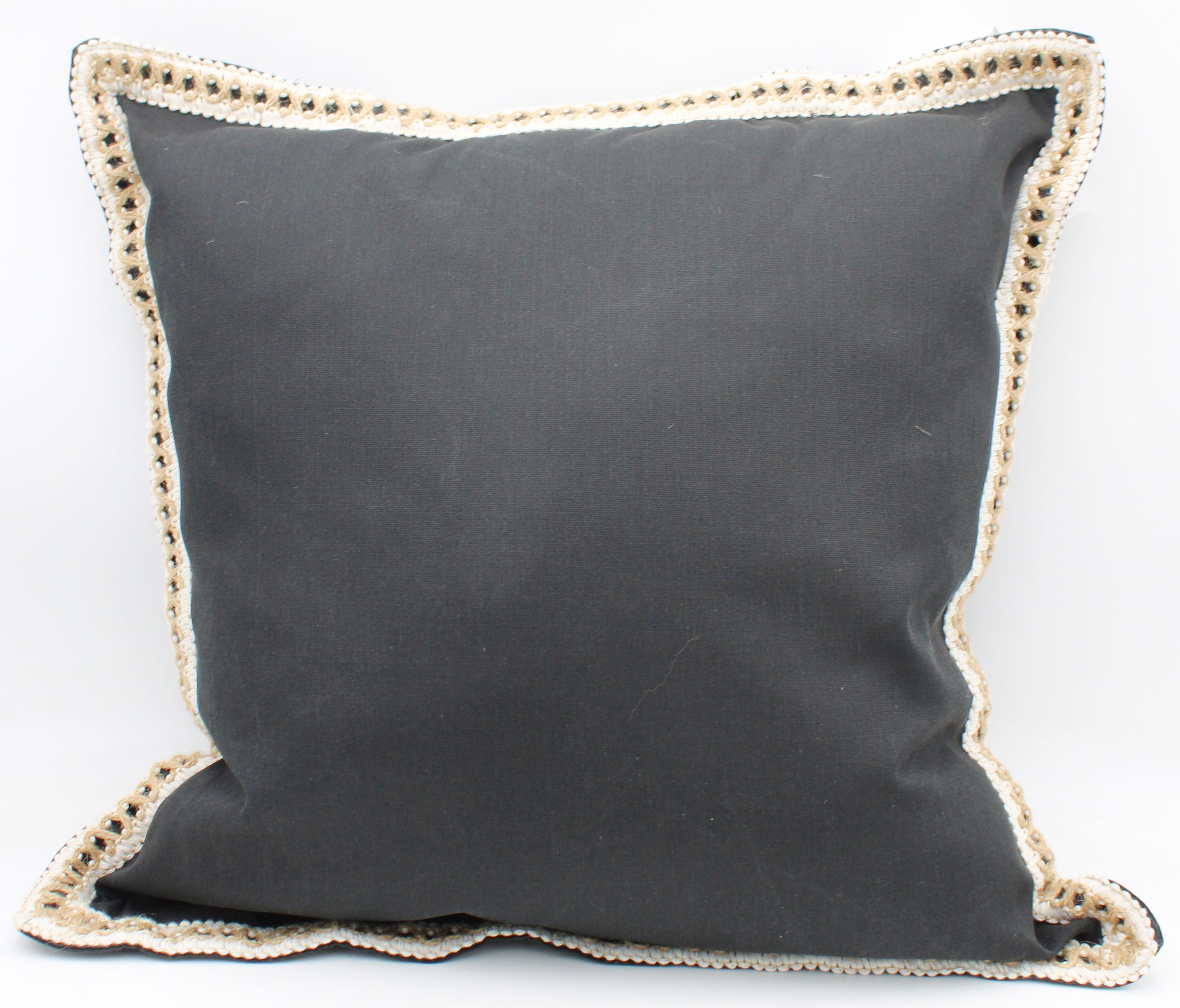 ALLEN & ROTH BLACK WITH JUTE TRIM OUTDOOR PILLOW 20X20 - MOONLESS NIGHT NO AMAZON