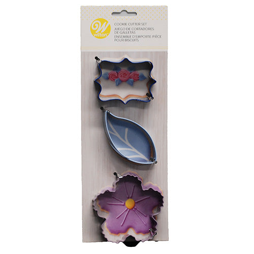 WILTON COOKIE CUTTER SET FLORAL 3CT